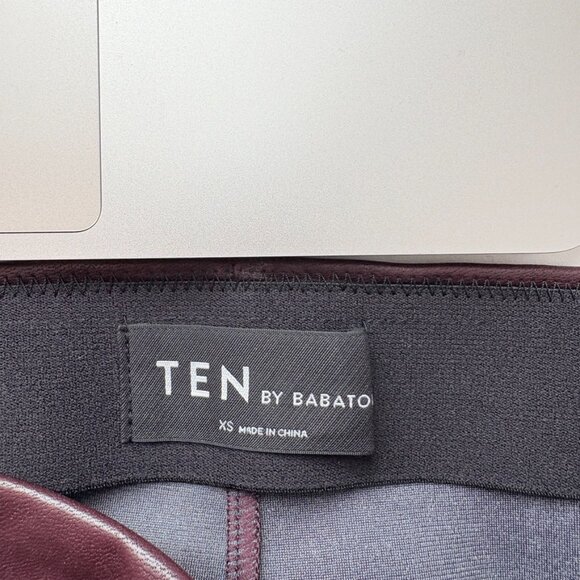 Aritzia Ten by Babaton Glow Skirt Vegan Leather Dark Burgundy Size XS - Picture 6 of 7